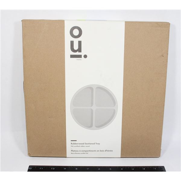 OUI RUBBERWOOD SECTIONED TRAY