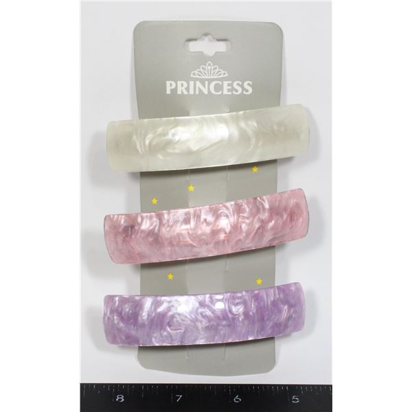 3 NEW ACRYLIC FRENCH CLIPS WHITE, PINK AND PURPLE