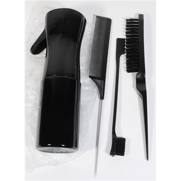 LOT OF NEW HAIR CARE ITEMS SPRAY BOTTLE BRUSH AND