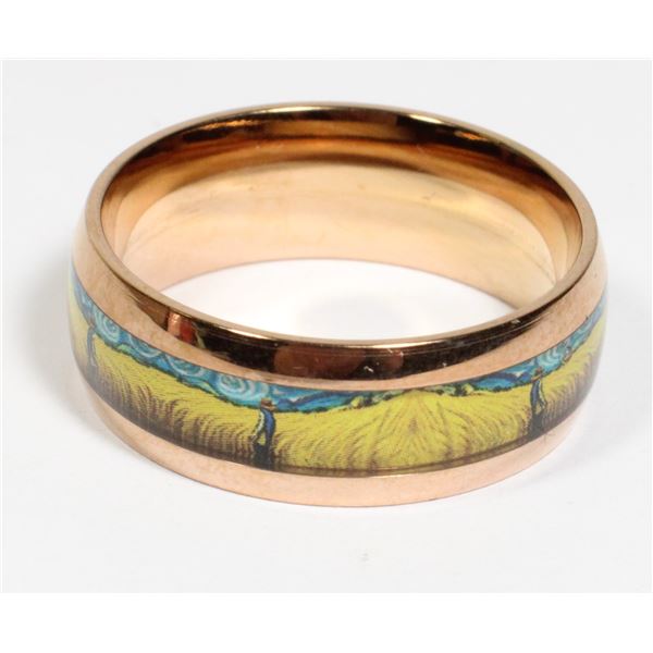 NEW SIZE 10 STAINLESS STEEL SUNSET WHEAT FIELD