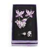 Image 1 : NEW SILVER TONE PURPLE BUTTERFLY JEWELRY SET.