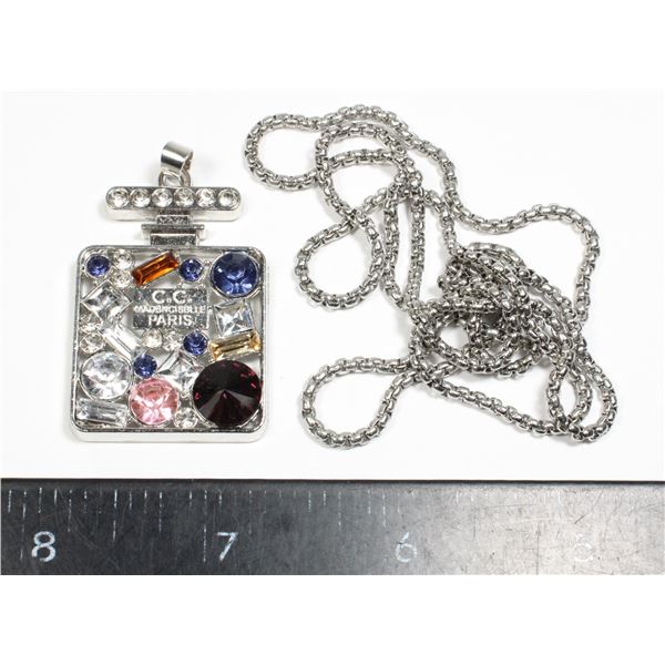 NEW RHINESTONE ACCENT PERFUME BOTTLE DESIGN