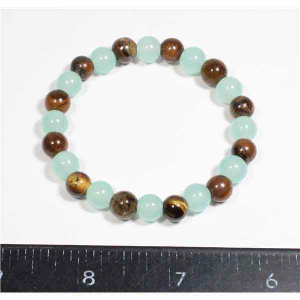 NEW AVENTURINE/TIGER EYE SYNTHETIC STONE STRECH