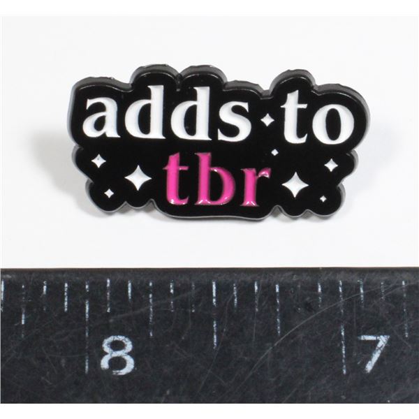 NEW BOOK THEME LAPEL ADDS TO TBR (TO BE READ)