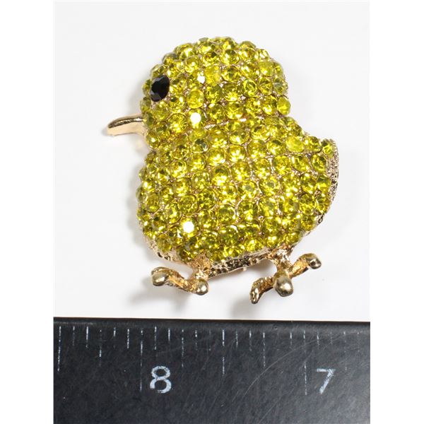 NEW CHICKADEE RHINESTONE BROOCH/PENDANT