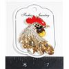 Image 1 : NEW RHINESTONE ROOSTER BROOCH