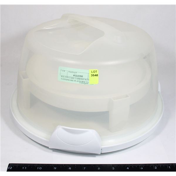 WILTON CAKE CARRIER WITH TUPPERWARE PLATFORM TO
