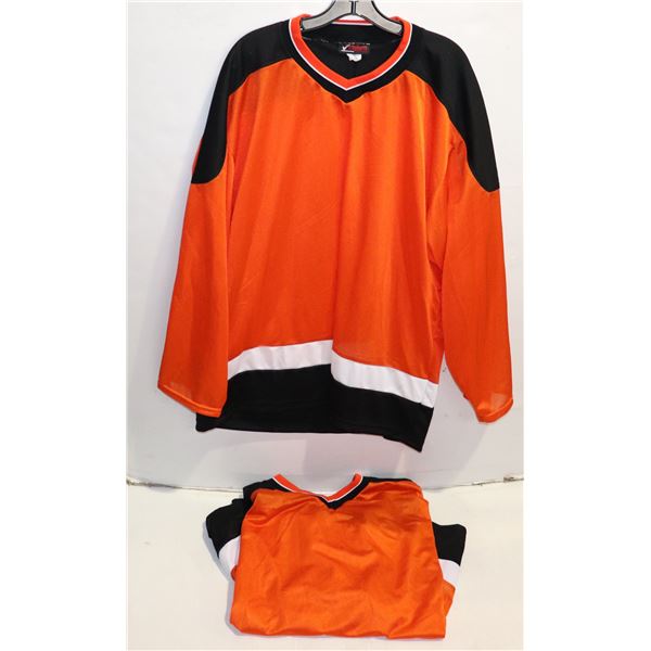 LOT OF 2 MENS LONG SLEEVE ORANGE JERSEYS