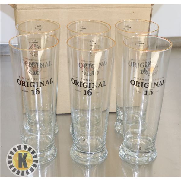 CASE OF TALL ORIGINAL 16 BEER GLASSES