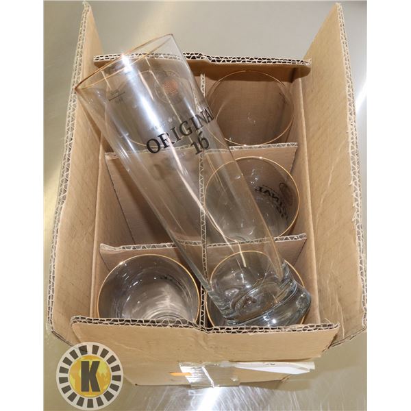 CASE OF TALL ORIGINAL 16 BEER GLASSES