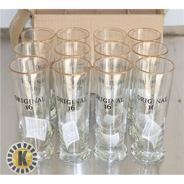 CASE OF TALL ORIGINAL 16 BEER GLASSES