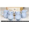 Image 1 : FOUR NEW PASTEL BLUE MINI PITCHERS