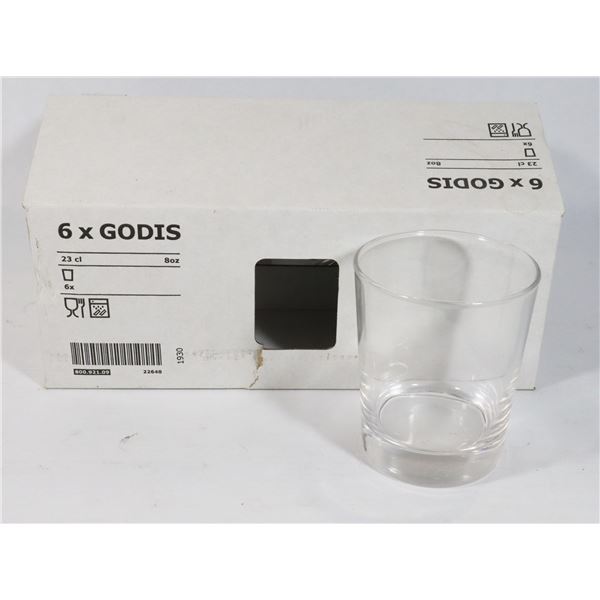 BOX OF IKEA GODIS 8-OZ GLASSES