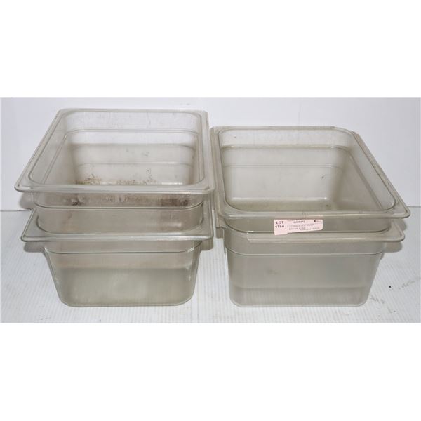 LOT OF 4 1/2 INSERTS 6" DEEP CHIPPED RIM ON SOME