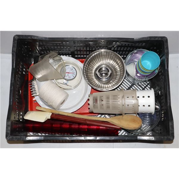 CRATE OF ASSORTED RESTAURANT MISC INCLUDING