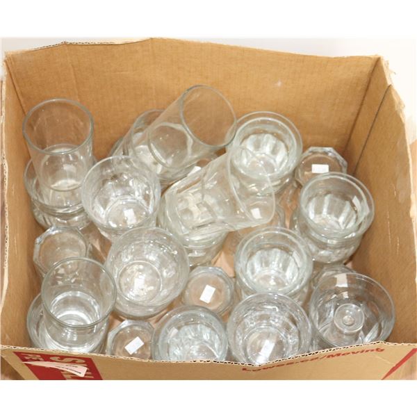 LARGE BOX OF RESTAURANT GLASSWARE