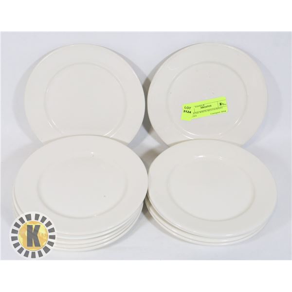 11 ROUND WHITE RESTAURANT PLATES