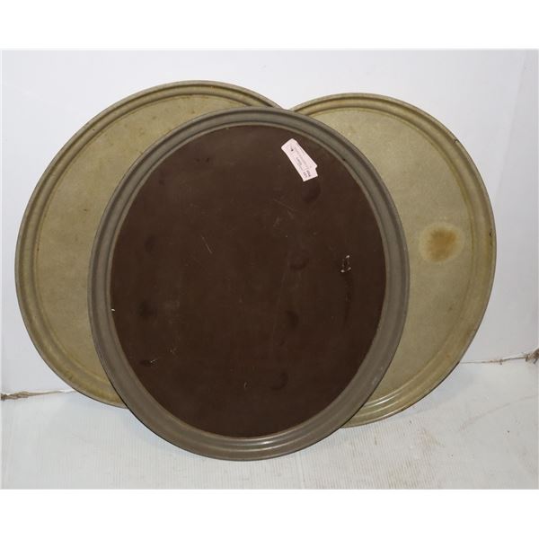 THREE X-LARGE OVAL SERVING TRAYS