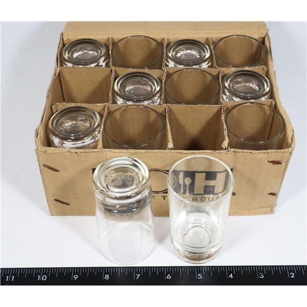 NEW CASE OF TWELVE 3-OZ GLASS SAMPLER GLASSES