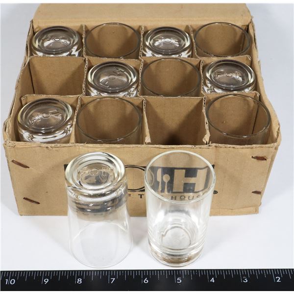 NEW CASE OF TWELVE 3-OZ GLASS SAMPLER GLASSES