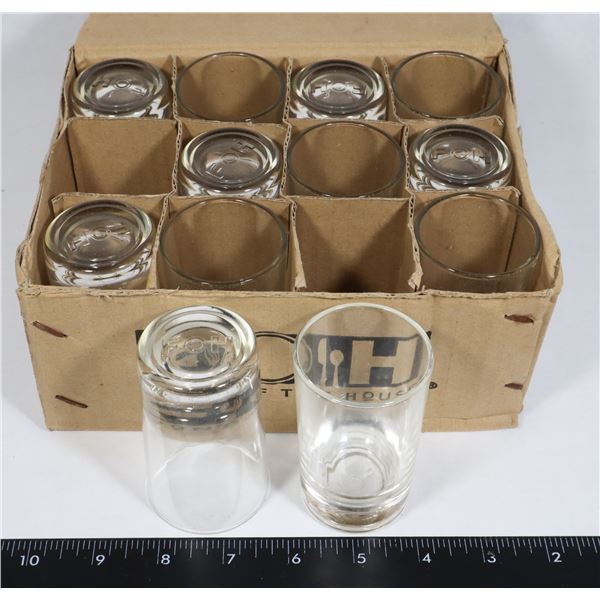 NEW CASE OF TWELVE 3-OZ GLASS SAMPLER GLASSES