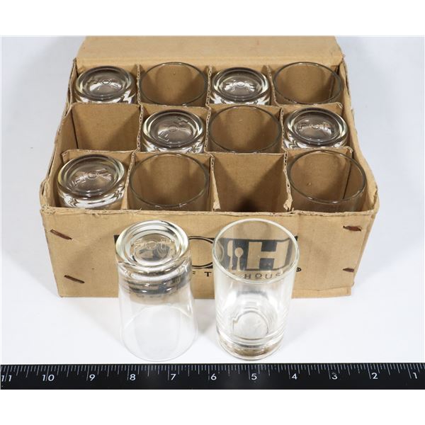 NEW CASE OF TWELVE 3-OZ GLASS SAMPLER GLASSES