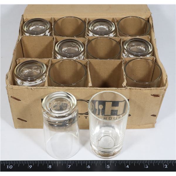 NEW CASE OF TWELVE 3-OZ GLASS SAMPLER GLASSES