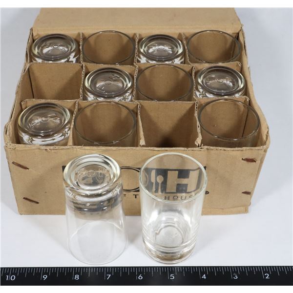 NEW CASE OF TWELVE 3-OZ GLASS SAMPLER GLASSES