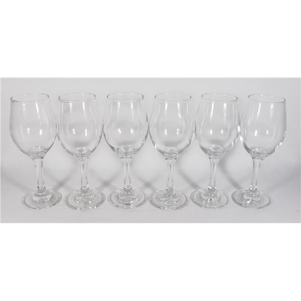 BUNDLE OF 6 WINE GLASSES ABOUT 8" TALL