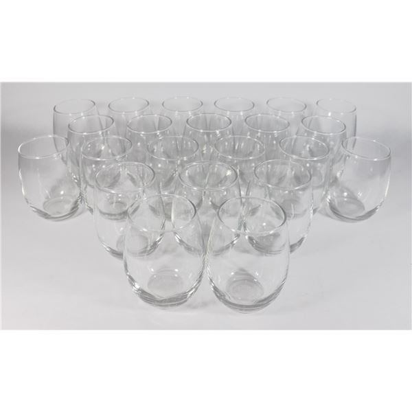 BUNDLE OF 22 TUMBLERS ABOUT 3 1/2" TALL