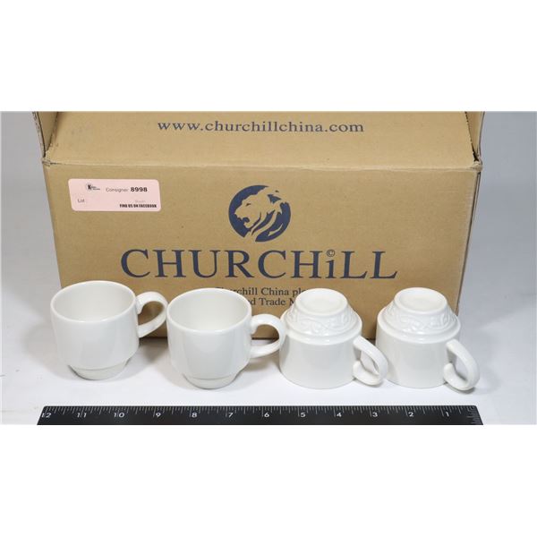 CASE OF NEW CHATEAU WHITE COFFEE CUPS (3.5-OZ)