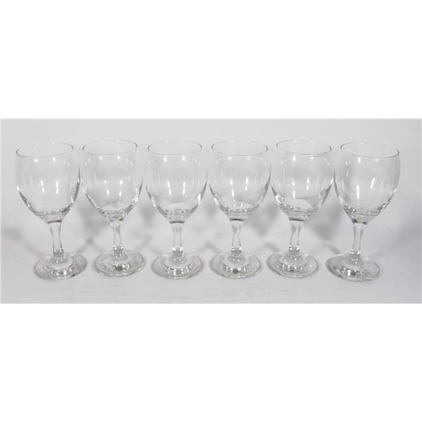 BUNDLE OF 6 WINE GLASSES ABOUT 6 1/2" TALL