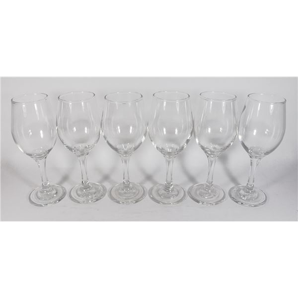 BUNDLE OF 6 WINE GLASSES ABOUT 8" TALL
