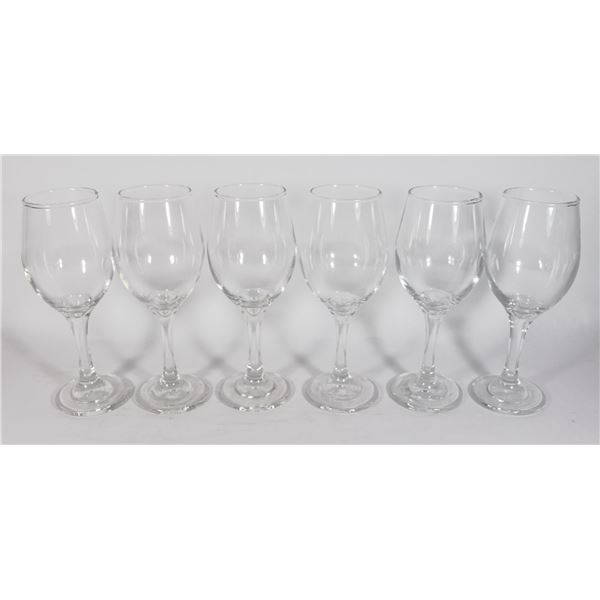 LOT OF 6 WINE GLASSES ABOUT 8" TALL