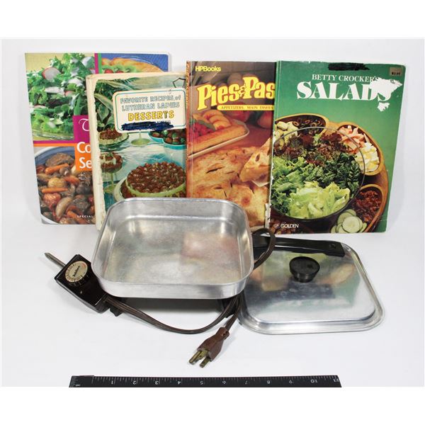 VINTAGE JUBILEE ELECTRIC HOTPLATE & COOKBOOKS