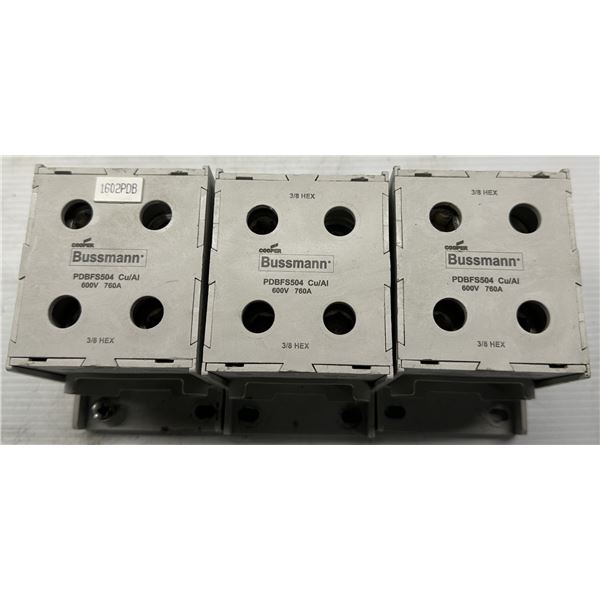 (3) Bussmann #PDBFS504 Power Distribution Blocks