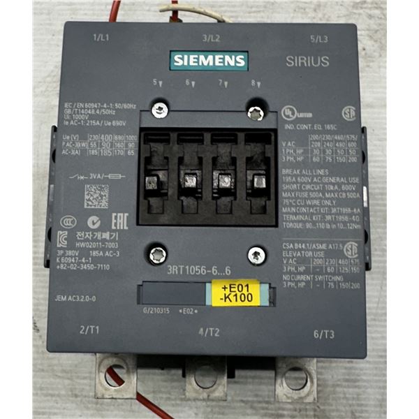 Siemens #3RT1056-6AF36 Contactor