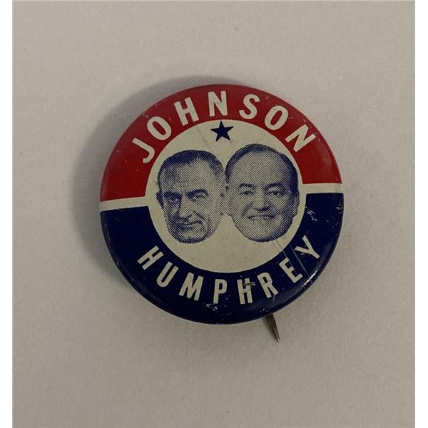 Johnson-Humphrey vintage campaign pin