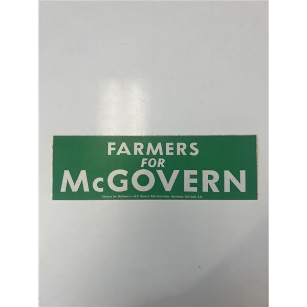 Farmers for McGovern campaign bumper sticker