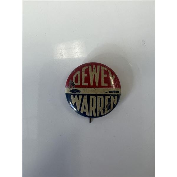 Dewey-Warren campaign pin