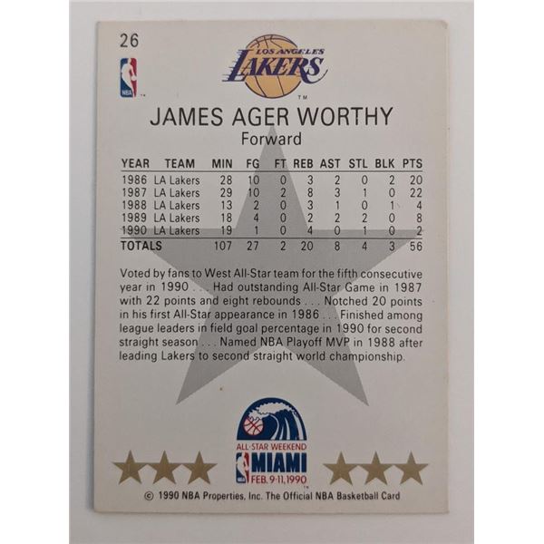 James Worthy Lakers NBA Hoops Basketball Card