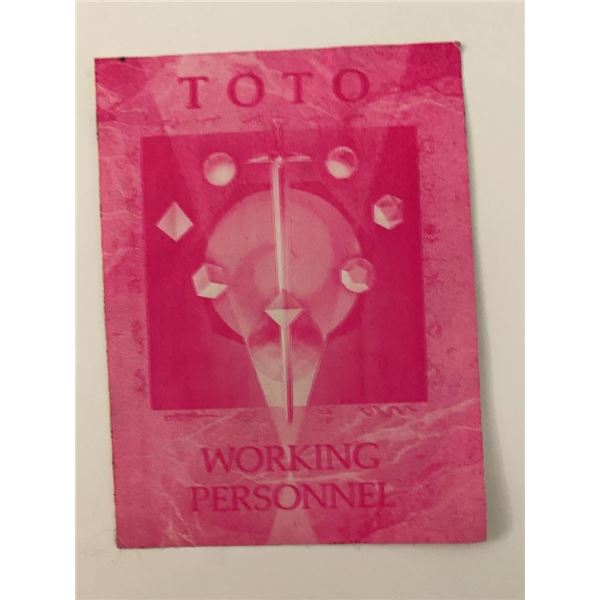 Toto Working Personnel Backstage Pass