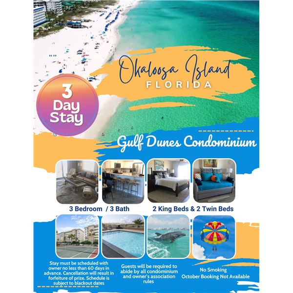 3 Day Stay on Okaloosa Island