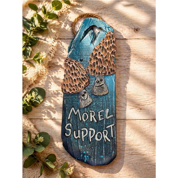 Thomas Walsh “Morel Support” Wooden Art