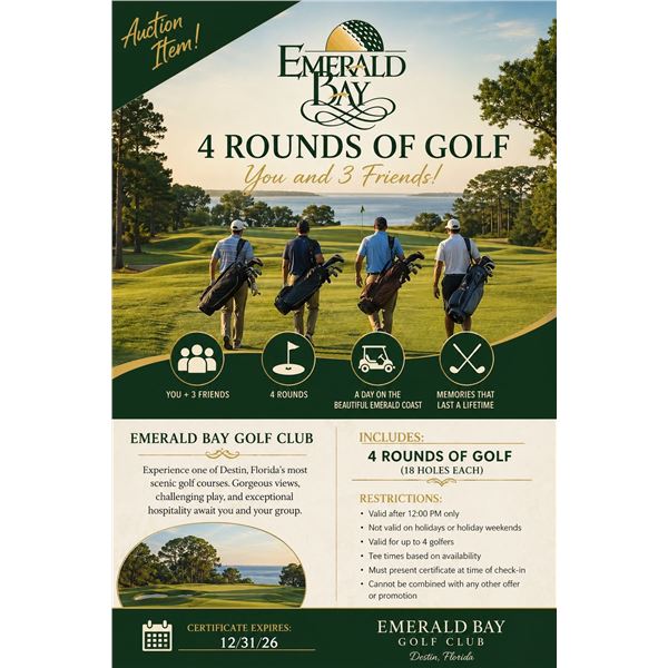 4 Rounds of Golf at Emerald Bay Golf Course