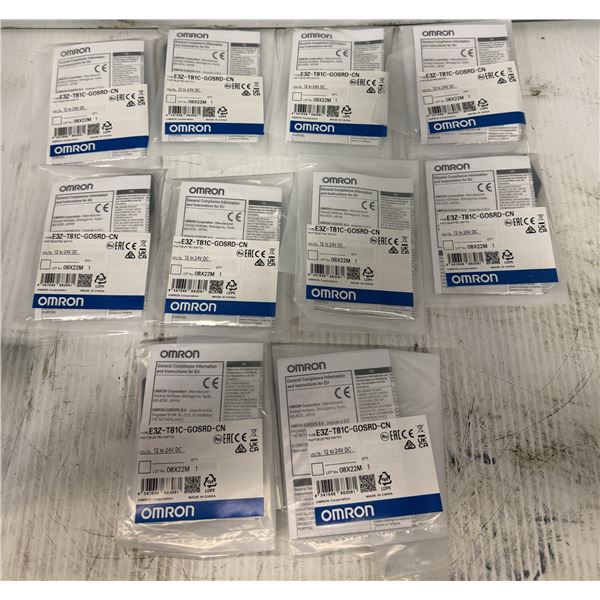Lot of (10) Omron #E3Z-T81C-G0SRD-CN Sensors