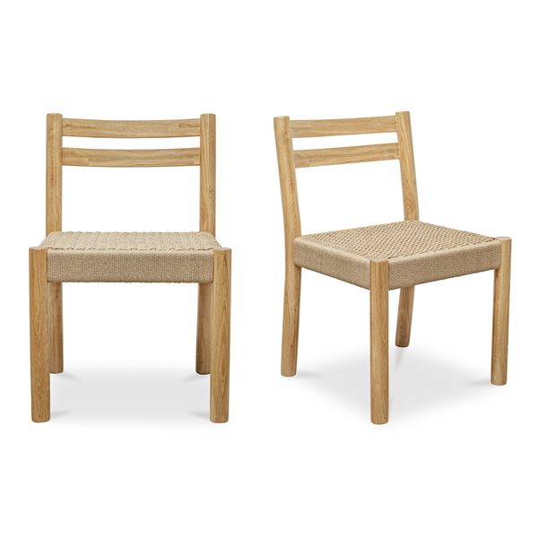 BNIB Moe's - Finn Dining Chair Natural-Set Of Two - 20.5 x 32 x 20 - Retail Price: $1,149.00 - QO-10