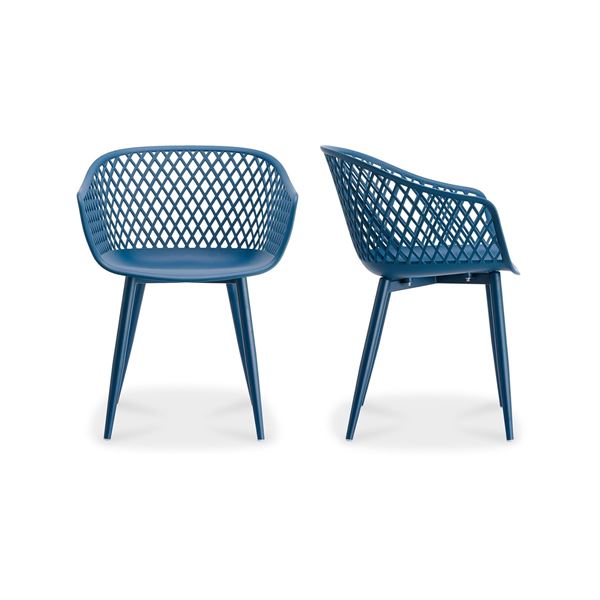 New Moe's - Piazza Outdoor Chair Blue-Set Of Two - 23.5 x 22.5 x 31.5 - Retail Price: $299.00 - QX-