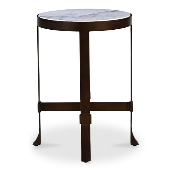 BNIB Moe's - Holli Side Table White Marble - 16 x 16 x 23 - Retail Price: $596.00 - QJ-1026-18
