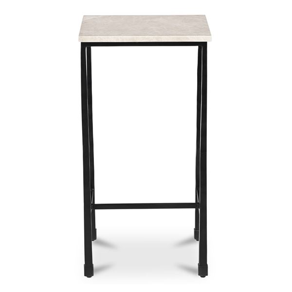 BNIB Moe's - River Side Table Botticino Marble - 12.5 x 12.5 x 24 - Retail Price: $499.00 - QJ-1024-